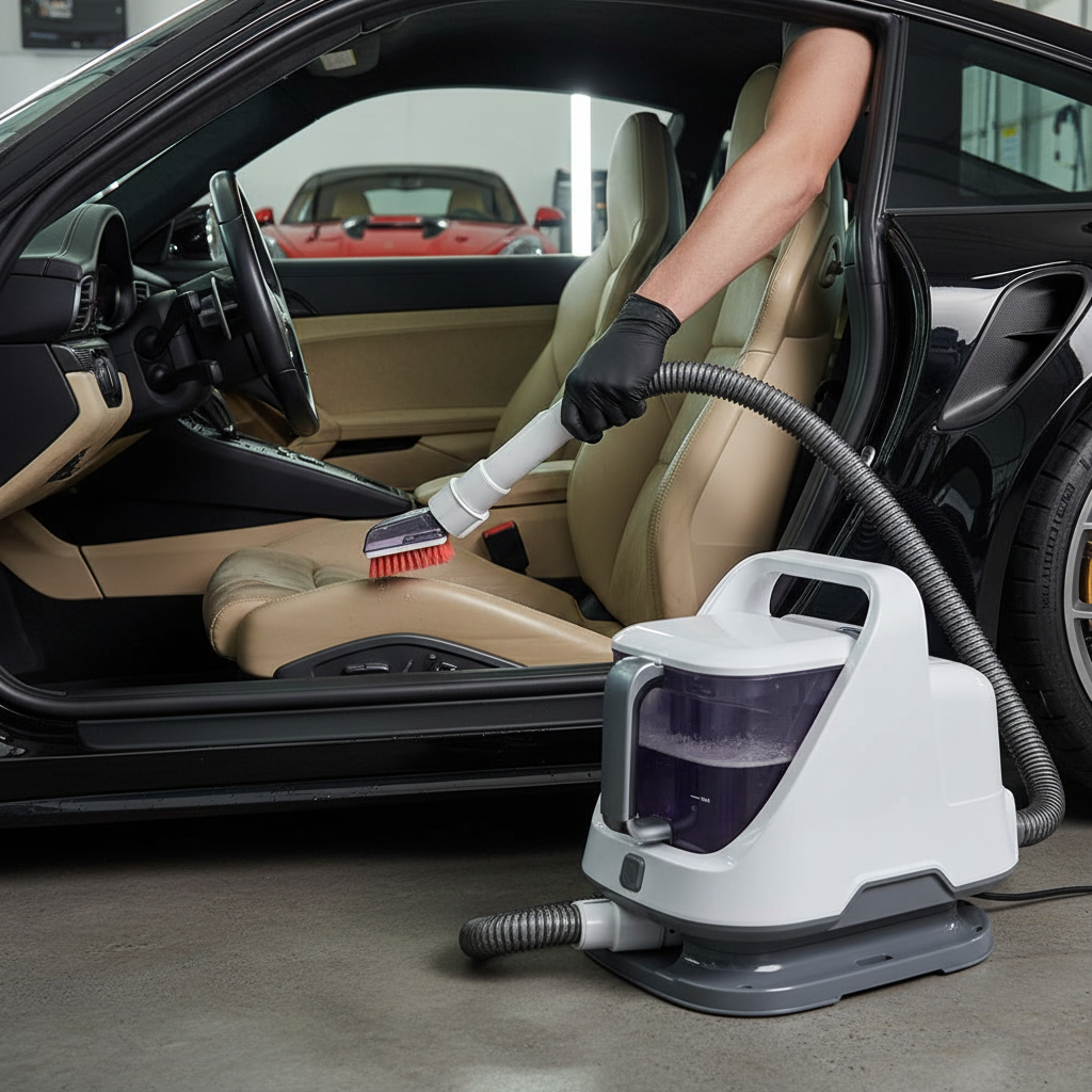 Nettoyeur Moquette en situation Porsche